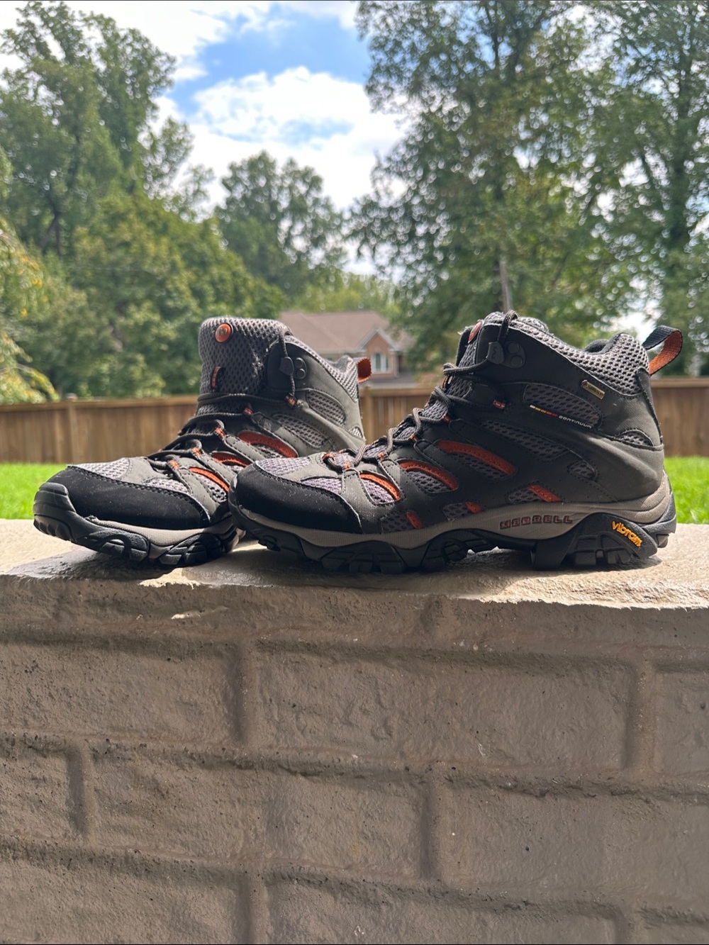 Merrell Men's Gray and Orange Trail Mid-Height Hiking Boots